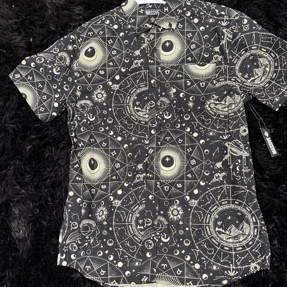 Mystic Black and White Men's Shirt